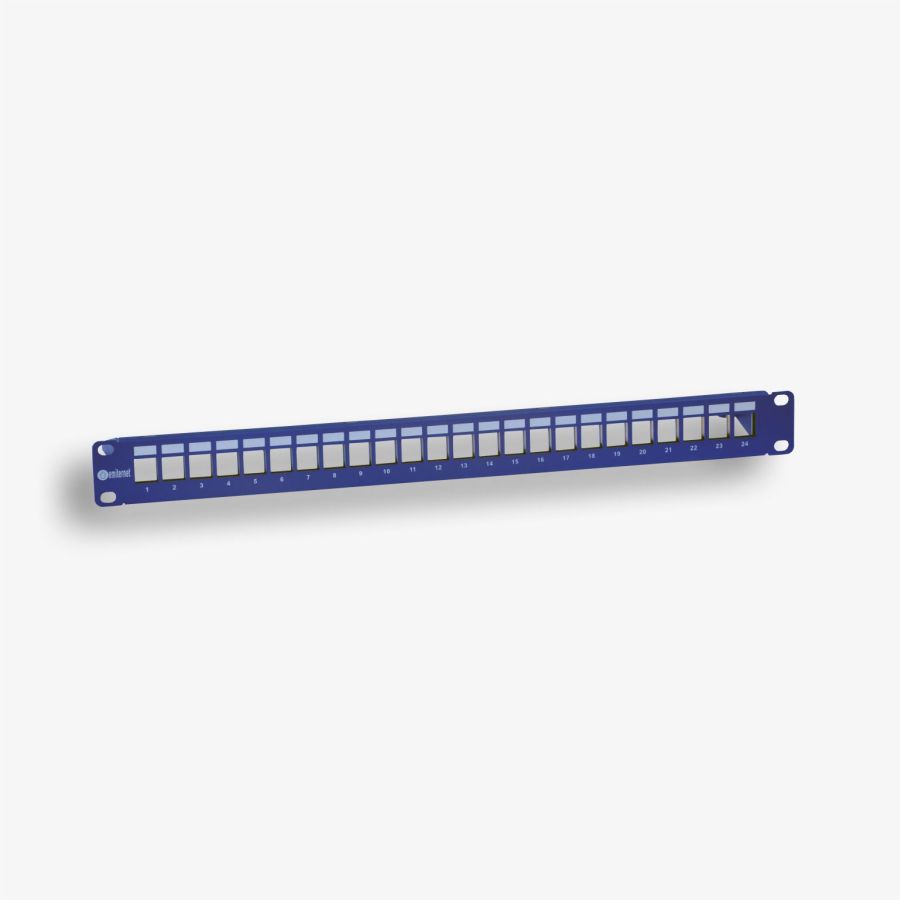 Panel 19" 24xRJ45 STP (1U) do gniazd beznarzędziowych, ekranowany, nieuzbrojony, z półką